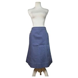 Céline Saia evasê estruturada Celine Vintage Azul Claro S Azul