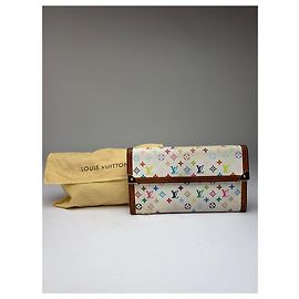 Vintage Louis Vuitton Multicolore Monogram Bifold Wallet 2001 Cream Beige