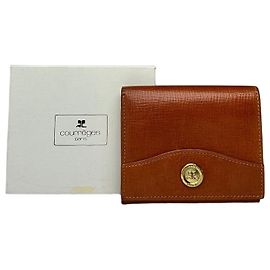 Courreges Vintage Courrèges Textured Leather Bifold Wallet Late 1970s Tan Orange Camel