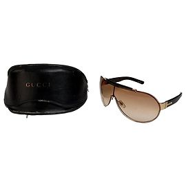 Vintage Gucci Acetate Sunglasses Late 1990s Black Gold White