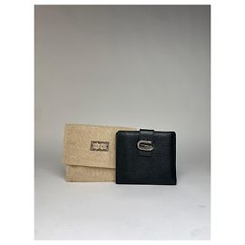 Portefeuille bifold Vintage Gucci en cuir texturé début 2000s Noir Noir