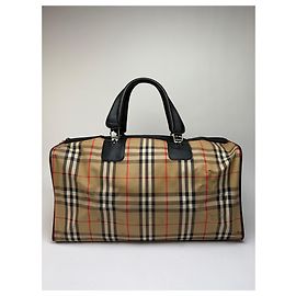 Borsa da viaggio Vintage Burberrys Check pre-1999 Beige Black Beige