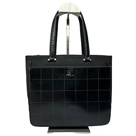 Courreges Vintage Courrèges Patent Structured Top-Handle Bag Late 1990s Black Black