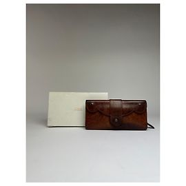 Cartera bifold de cuero Chloé Vintage principios de los 2000 Marrón Beige Castaño
