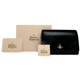 Vintage Vivienne Westwood Leder Bifold Geldbörse Schwarz Schwarz