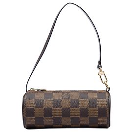 Sac à main Louis Vuitton Damier Ebene Papillon Pochette Marron Marron