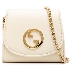 Bolsa Tiracolo Blondie Gucci Medium em pele de vitelo branca com corrente Branco