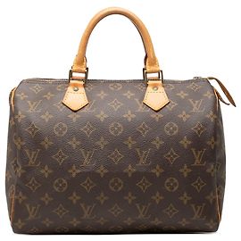 Bolsa Boston Louis Vuitton Monogram Speedy 30 Castanha Marrom