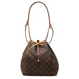 Bolsa Bucket Louis Vuitton Monogram Petit Noe Castanha Marrom