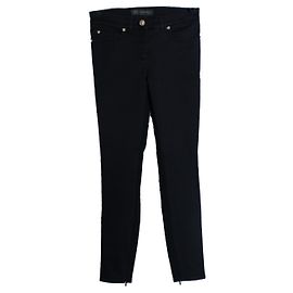 Versace, jeans a cinque tasche in cotone stretch nero Nero