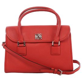Bolsa de mão 2Way em couro Loewe Alamo 28 Orange Laranja