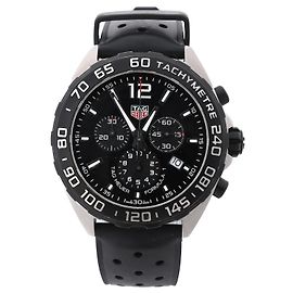 TAG Heuer Formula 1 CAZ1010 RTZ0821 SS x Rubber QZ Watch with Black Dial Black