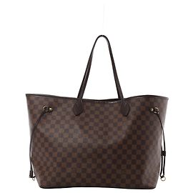 Sac à épaule Louis Vuitton Neverfull GM Damier Ebene en marron N51106 Rouge
