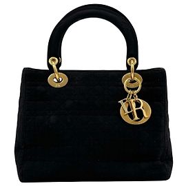 Borsa a mano Christian Dior Lady Dior nera Nero
