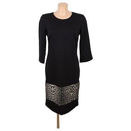 Autre Marque Vestido Class Cavalli Negro Estampado Leopardo Negro Estampado de leopardo