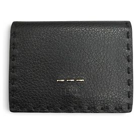 Fendi Selleria Leather Compact Tri-fold Wallet Black