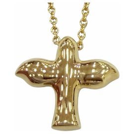 Autre Marque Collier pendentif Bird Cross Elsa Peretti Tiffany & Co. Doré