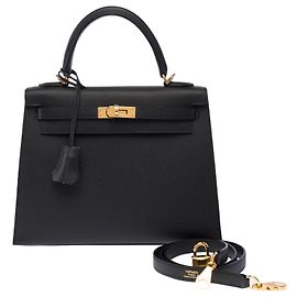 Hermès Sac HERMES Kelly 25 en Cuir Noir - 103969 Noir