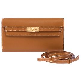 Hermès  mala HERMES Kelly to go em Pele Dourada - 103955 Dourado
