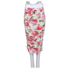 Dolce & Gabbana floral drapierter Seidenrock IT 44/L gebraucht Andere