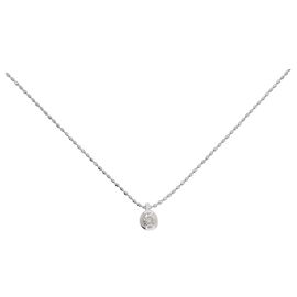 Autre Marque Collar de oro blanco K10 y diamantes Plata
