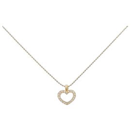Autre Marque Au750 Heart Diamond Necklace Golden