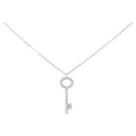 Autre Marque Au750 Diamond Necklace Silvery