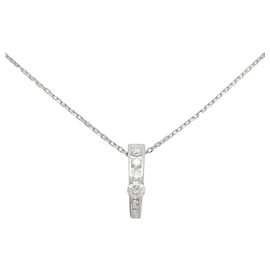 Autre Marque Pt900 Pt850 Diamond Necklace Silvery
