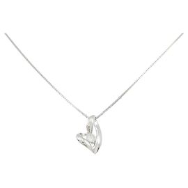 Autre Marque PT900 PT850 Diamond Necklace Silvery