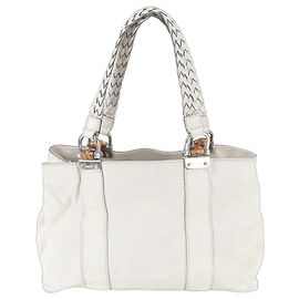 Sac cabas Gucci Bamboo en cuir Blanc