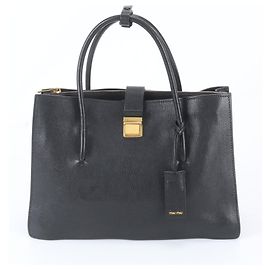 Saco Tote Miu Miu em couro Madras Preto