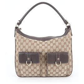 Bolsa de Ombro Gucci GG Canvas Abbey em couro Marrom
