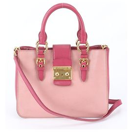 Sac à épaule 2-Way Miu Miu en cuir Madras Rose