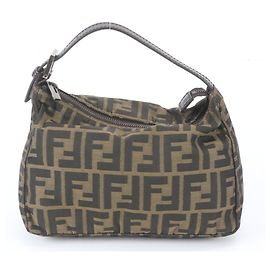 Bolsa Bucket Fendi Zucca FF Mamma Marrom Bege