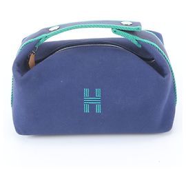 Hermès Hermes Bride à Black PM Leder Handtasche, Tote Bag, Pouch, Accessoire-Etui Blau Marineblau