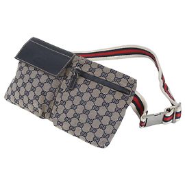 Borsa a tracolla 2-Way Gucci GG Canvas Leather Blu navy