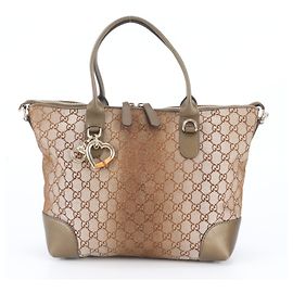 Sac cabas Gucci GG Canvas Heartbeat Doré