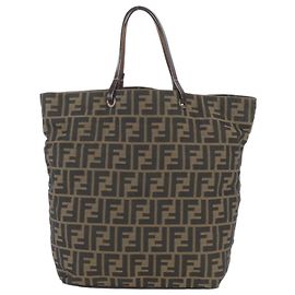 Sac cabas Fendi FF Zucca en cuir Marron