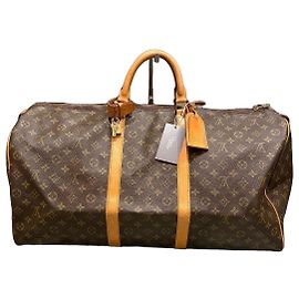 Bolso de viaje Louis Vuitton Keepall 60 Monogram Castaño Monograma