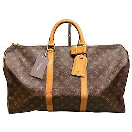 Mala de Viagem Louis Vuitton Keepall 50 Monogram Marrom Monograma