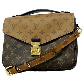 Louis Vuitton Monogram Reverse Pochette Metis MM Handtasche Braun