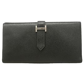Hermès Portefeuille long Hermes Bearn Soufflet Noir