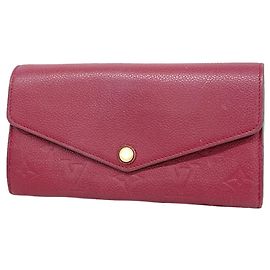 Louis Vuitton Monogram Empreinte Portefeuille Sarah Long Wallet Bordeaux