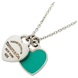 Autre Marque Colar Tiffany & Co. Double Return to Heart em azul Azul