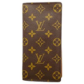 Louis Vuitton Monogram Portefeuille Brazza Long Wallet Marrone