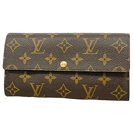 Louis Vuitton Monogram Portefeuille Sarah Leopard Long Wallet Outro