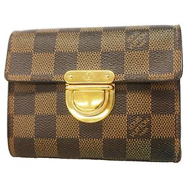 Louis Vuitton Tri-fold Geldbörse in Ebene Damier ebene
