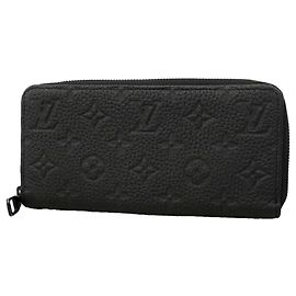 Louis Vuitton Monogram Taurillon Zippy Wallet Schwarz
