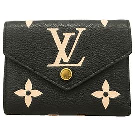 Cartera Louis Vuitton Tri-fold Negro Beige
