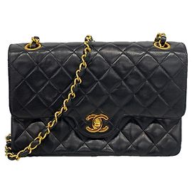 Chanel Matelassé Black Lambskin Shoulder Bag Black